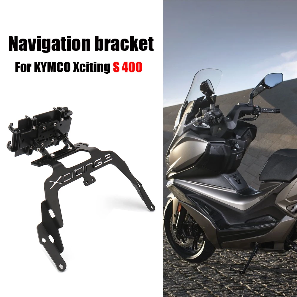 

New Motorcycle Accessories Black GPS Navigation Bracket With Logo Phone Holder For Kymco XCITING S 400 Xciting S400