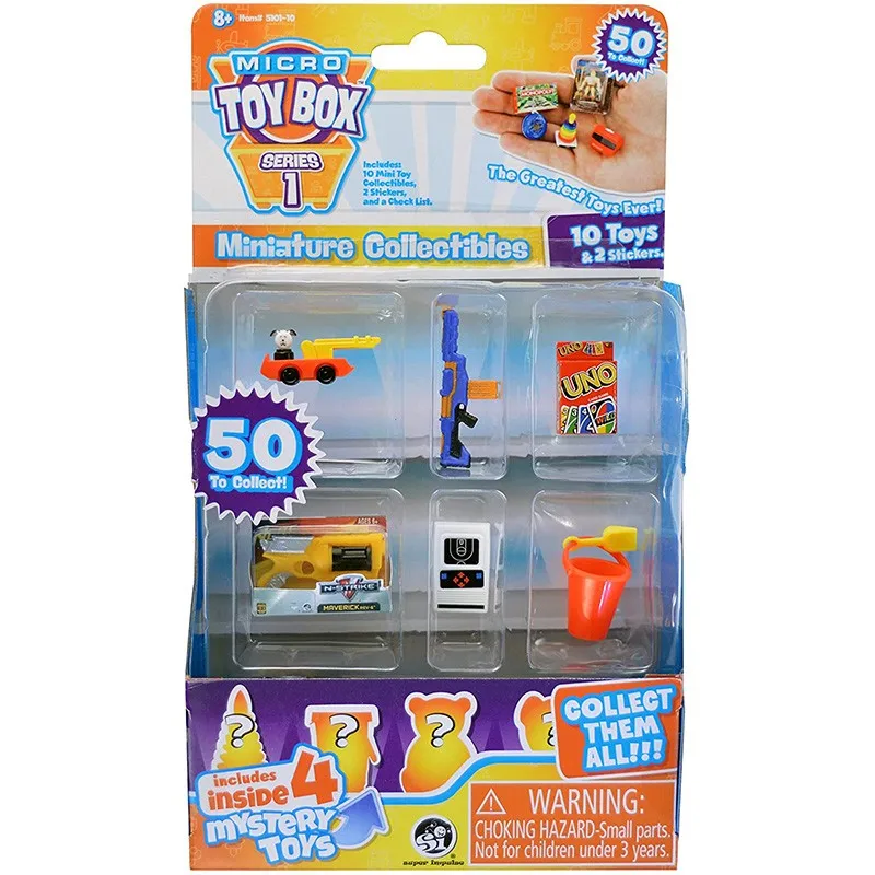 World's Smallest Micro Toy Box Series 1 Mini Collectible 10 Pack, Multi,Miniature blind box