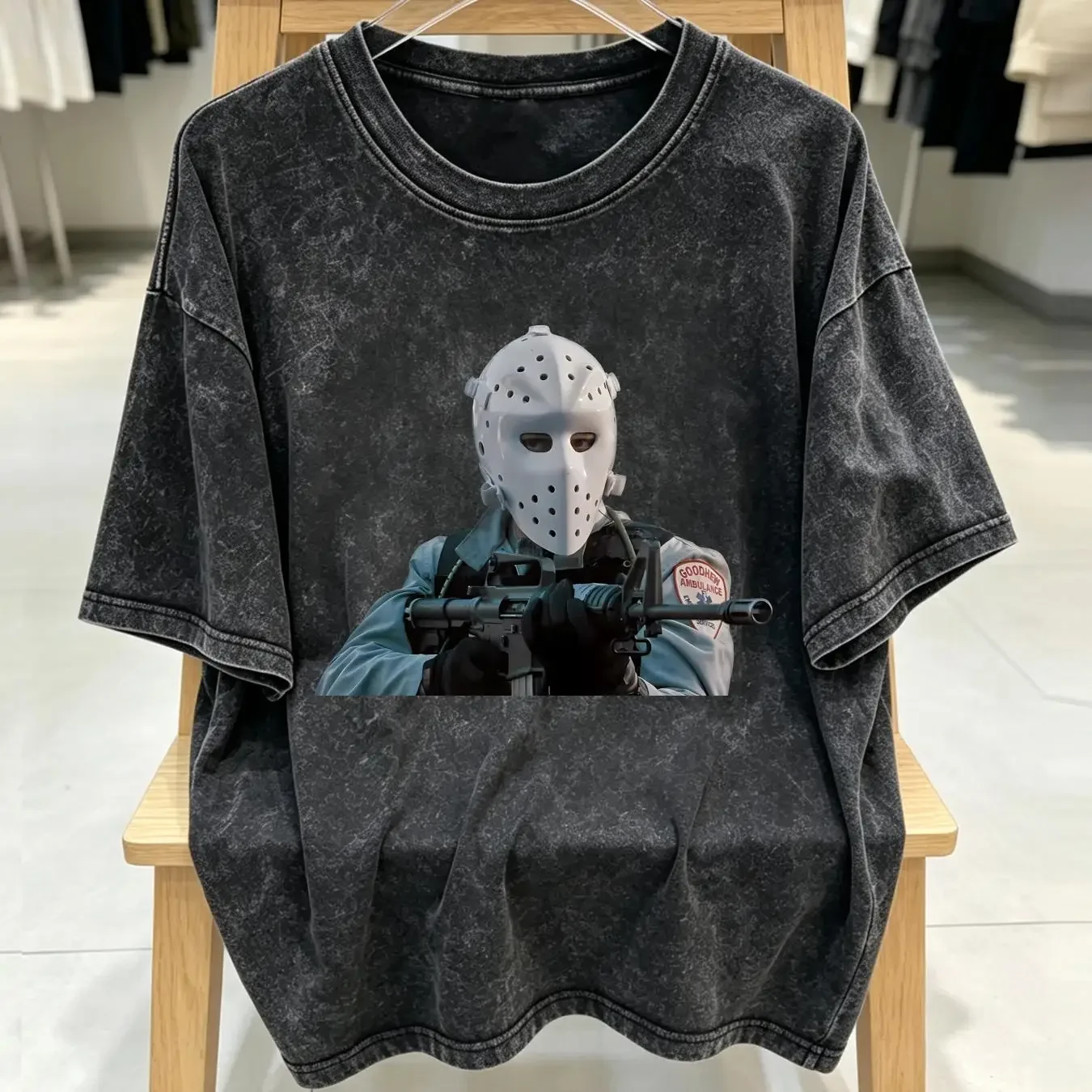 washed T Shirt Cult Classic Movie Heat Val Kilmer Scene V3 vintage Washed Comfortable streetwear Stylish Unisex