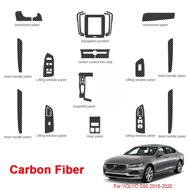 

Для VOLVO S90 2016-2025 Автомобильная наклейка для внутреннего интерьера Защитная пленка для панели окон переключения передач приборной панели внутренний аксессуар