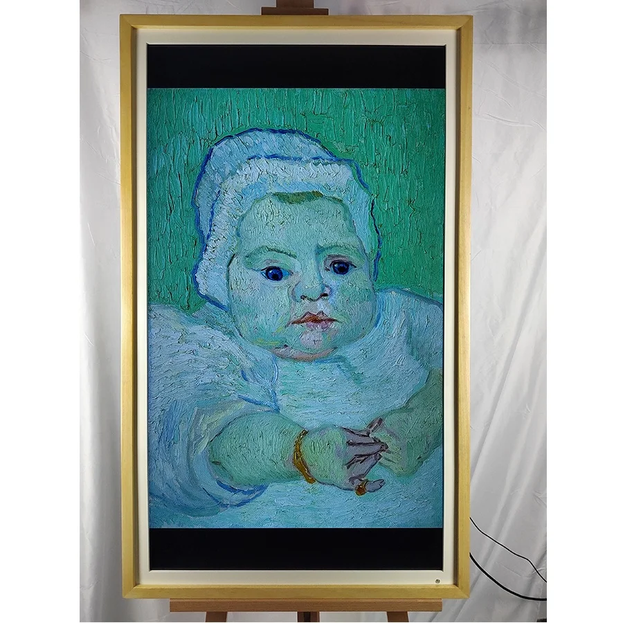 43-Inch Digital Photo Frame with Wifi LCD Touch Screen Video Playback Clock Wood Material Picture Frame