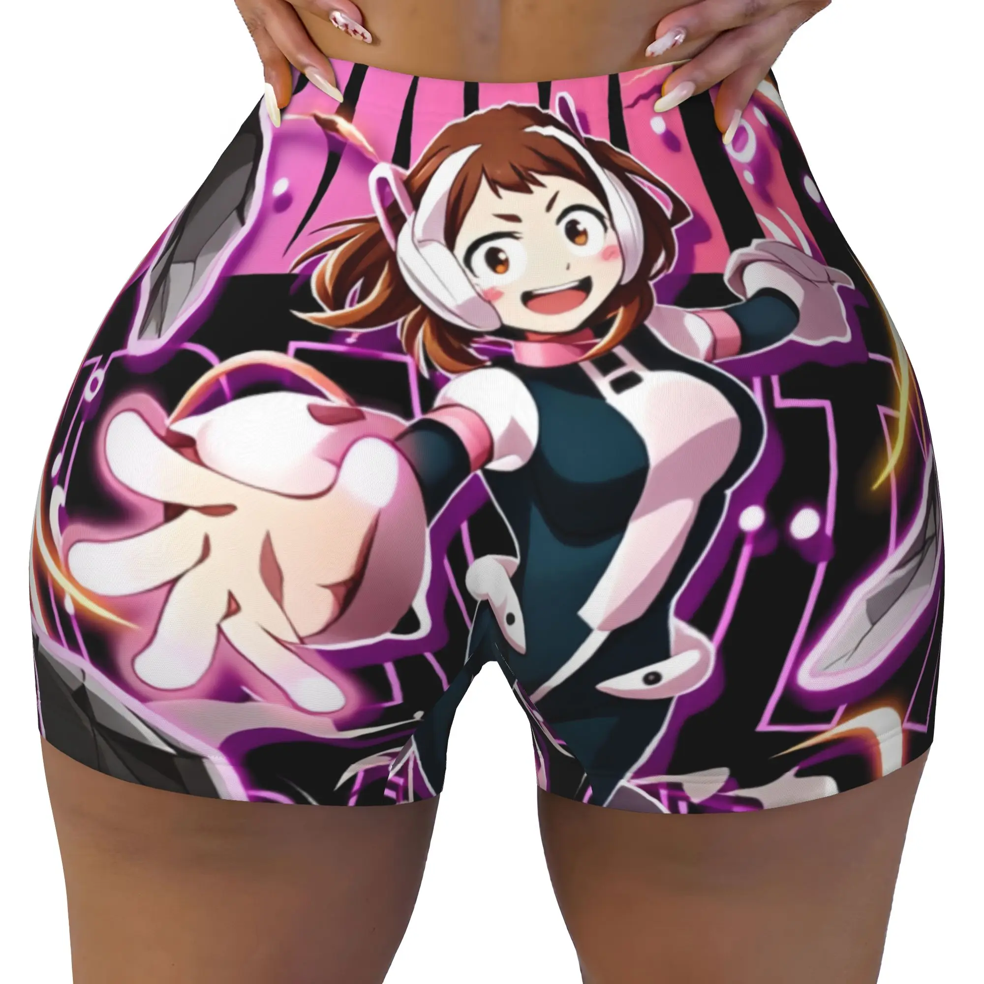 Women's Ochaco UrarakaMy Hero Academias  Workout Yoga Shorts Anime Manga  Gym Athletic Volleyball Biker Shorts