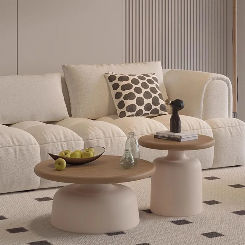 

Small Round Coffee Table Living Rcoom Luxury Modern Minimalist Wood Floor Bedside Table Center Tavolino Da Salotto Furniture Set