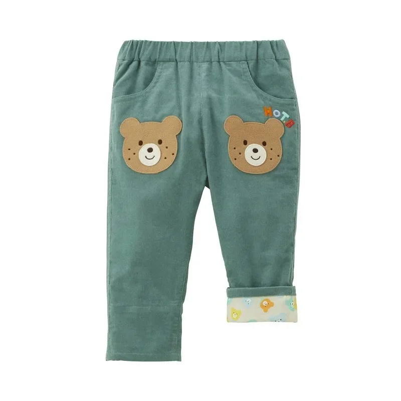 Winter  Kids Clothes  Cartoon Bear Corduroy Casual Pant  Autumn Kids Pants Baby Boy Clothes Roupa Infantil Pantalones Bottom