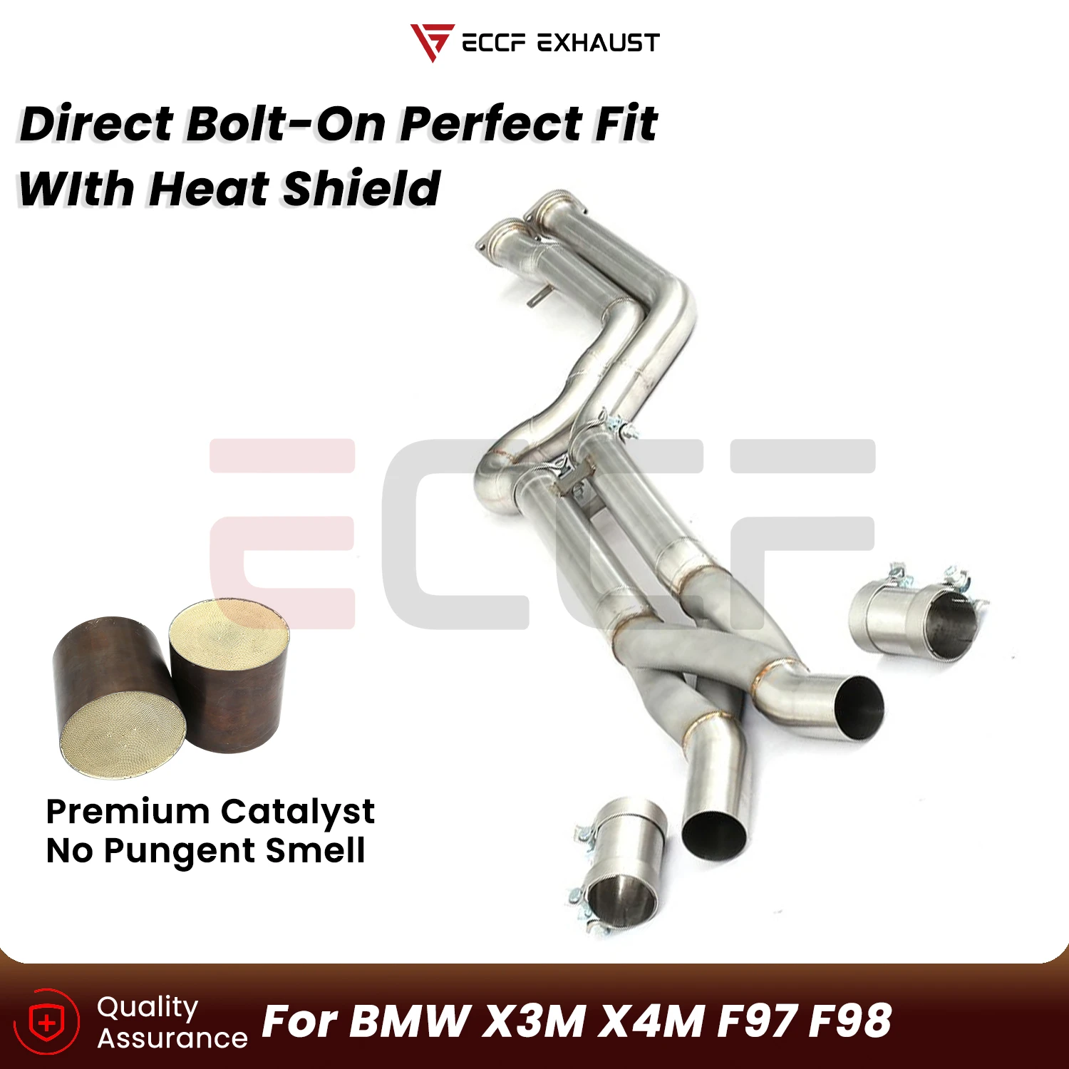 Sporty Stainless steel Mid pipe With Z-pipe For BMW X3M X4M F97 F98 Aggressive Exhaust Sound Plug and Play Performance Upgrade
