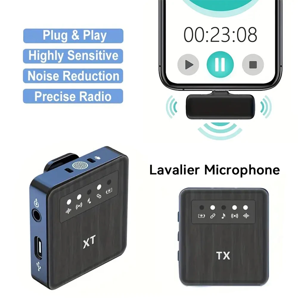 X1 نظام ميكروفون لاسلكي Lavalier، ميكروفون تسجيل صوتي وفيديو لهاتف iPhone Android والهواتف المحمولة والكمبيوتر المحمول والكمبيوتر المباشر