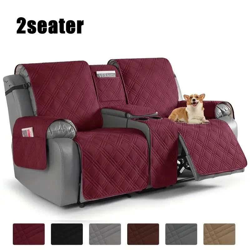 

Чехол для двухместного кресла-реклайнера с боковым карманом, эластичный, раздельный, для кресла-реклайнера, защита от износа, для домашних животных и детей, от грязи, чехол для дивана-кровати