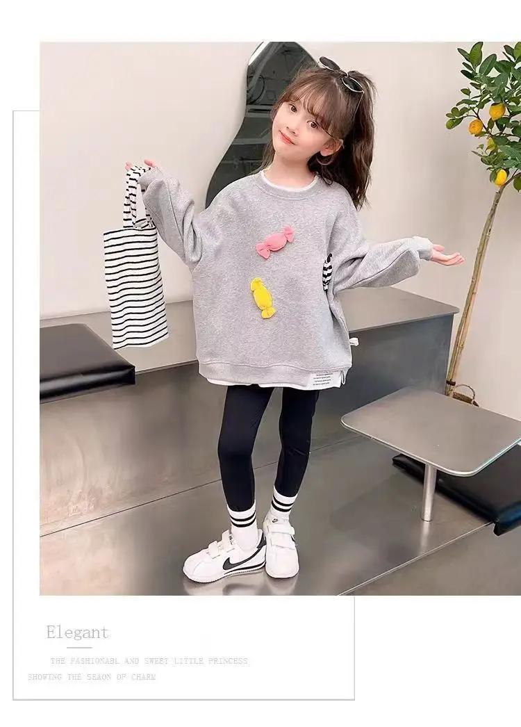 Koreanische Version Kleidung Baby Mädchen Langarm Kinder Neue Frühherbst-Sweatshirts Niedliche Bedruckte Pullover Kinder Freizeitkleidung – Detail 7