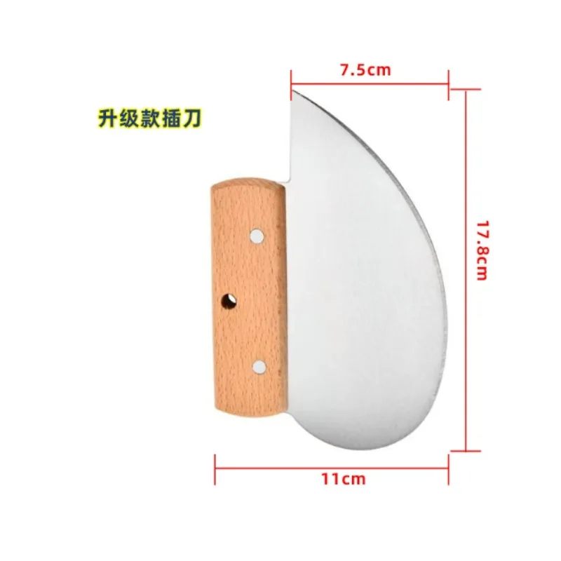 Spatula for Advertising Stretch Ceiling - Wooden Handle Stainless Steel Insertion Spatula for PVC Keel Installation