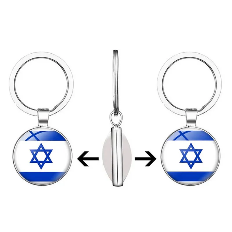 New Classic Double Sided Keychain Israel Haifa Art Crystal Photo Keychain Handmade Custom Souvenir Fan Gift