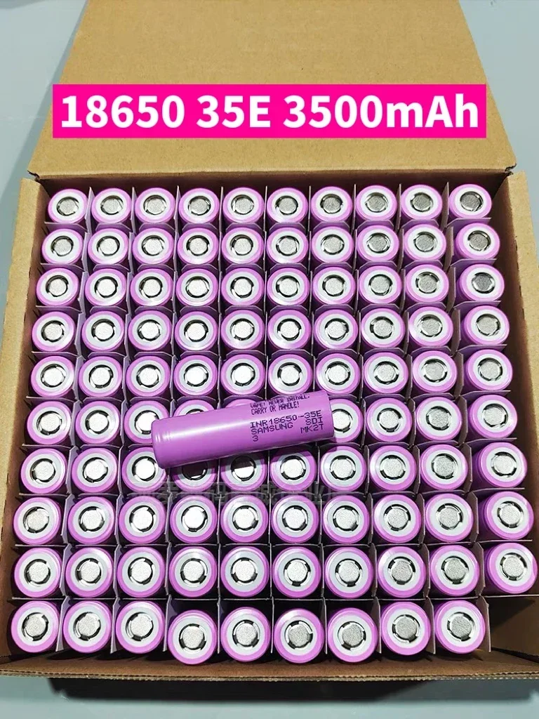 

100%Original 35E 20A Discharge Rechargeable Battery 3500mAh INR18650 35E 1-200pcs For Flashlight batteries 3.7V Li-Ion Battery