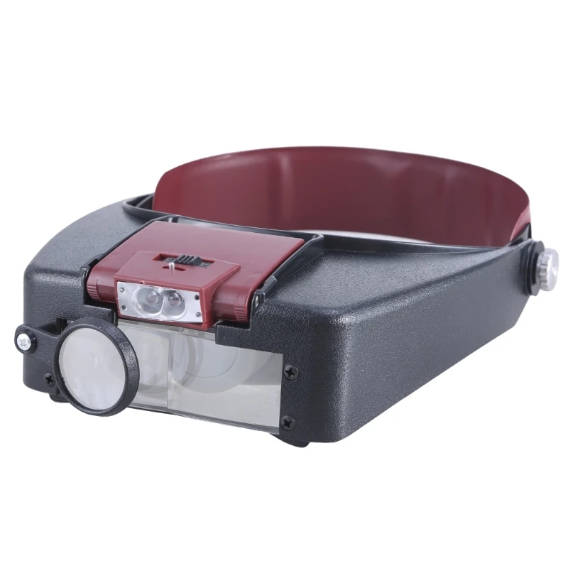 Head Mount Magnifier with LED Light, Headband Magnifier, Head-Mounted Magnifying Glass,Handsfree Magnifying Glasses