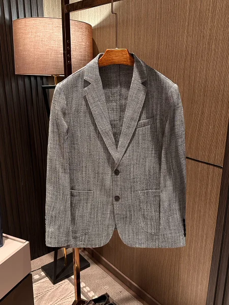 Retro High Quality Cotton Linen Men's Casual Suit Vestibule New Style Autumn Collection Three Dimensional Tailoring