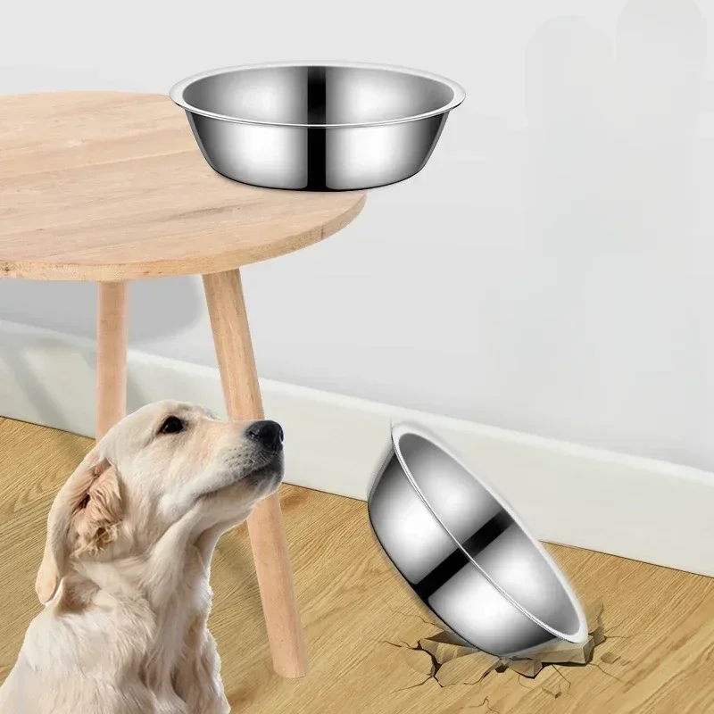 Large Capacity Dog Bowl Pet Feeder Bowl Stainless Steel Pet Feeding Bowl Cat and Dog Food Drinking Bowl Metal Feeder Bowl