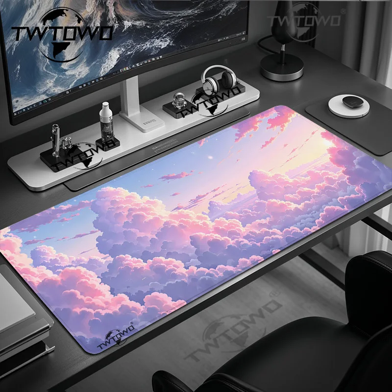 Pink Cloud Mouse Pad Gamer XL HD New Custom Home Mousepad XXL MousePads Non-Slip Office Carpet Computer Desktop Mouse Pad