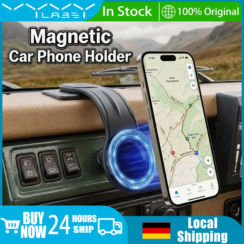 Magnetische Auto-Handyhalterung mit abnehmbarer, biegsamer Magnet-Halterung, passend für die meisten Fahrzeuge, Fahrzeugzubehör, stilvolles Design, robuste Struktur, Handyhalterung für Roadtrips,