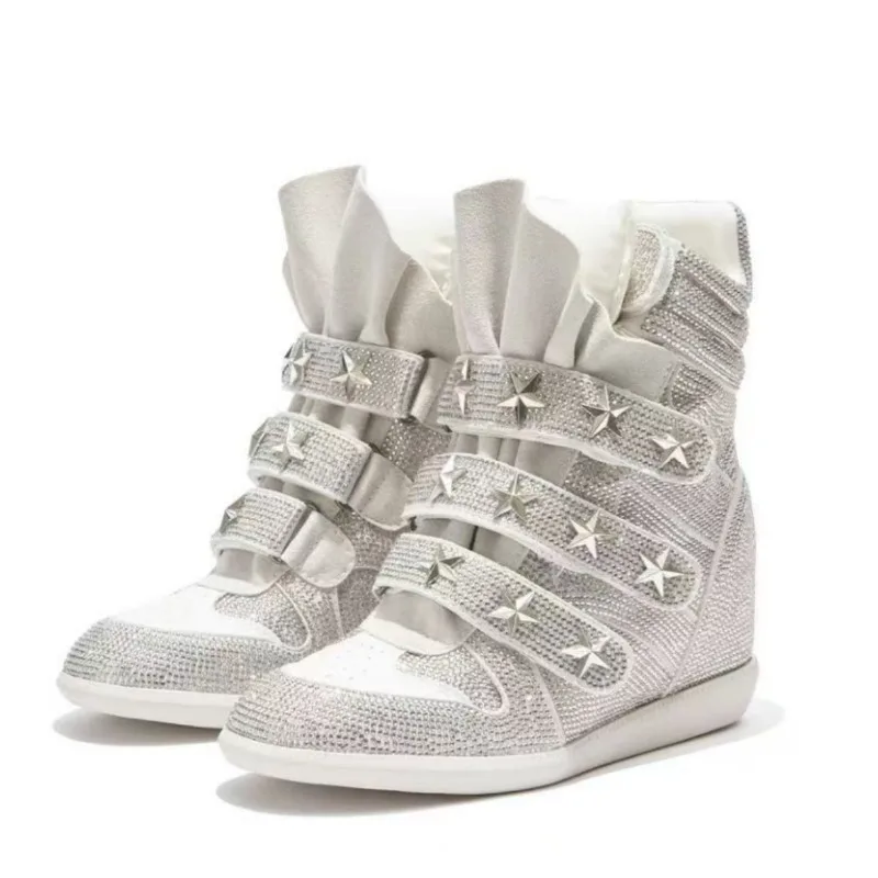 Fashion Shoes for Women High Quality Luxury Rhinestone Ankle Boots Designer Casual Sneakers Women Trendy Shoes Zapatos De Mujer - view 5