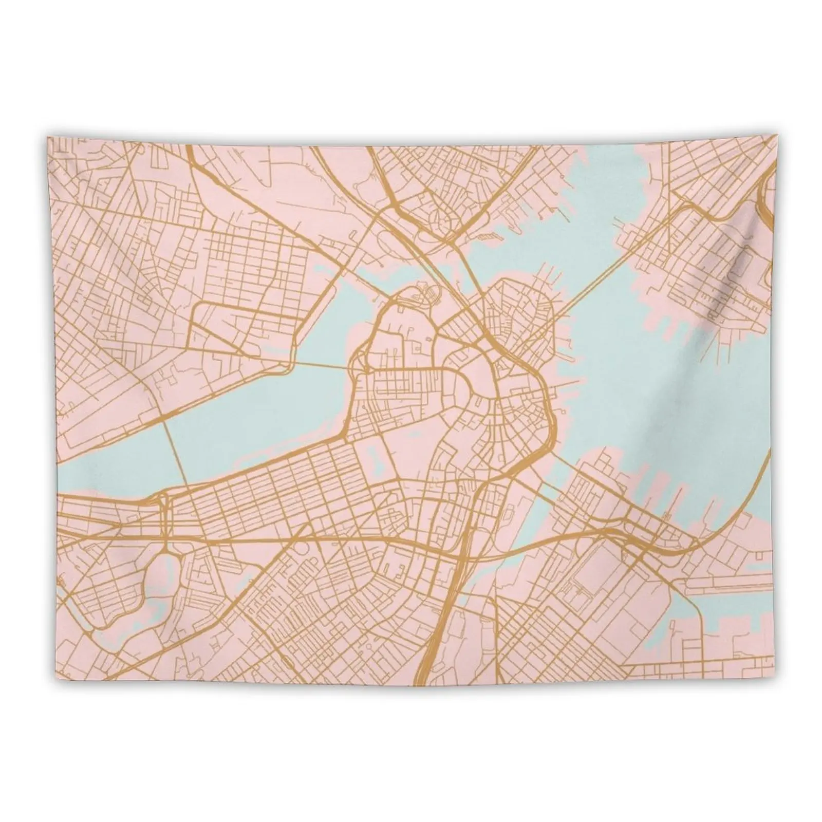 

New Pink Boston map Tapestry Wall Decoration Items Home Supplies Tapestry Wall Hanging