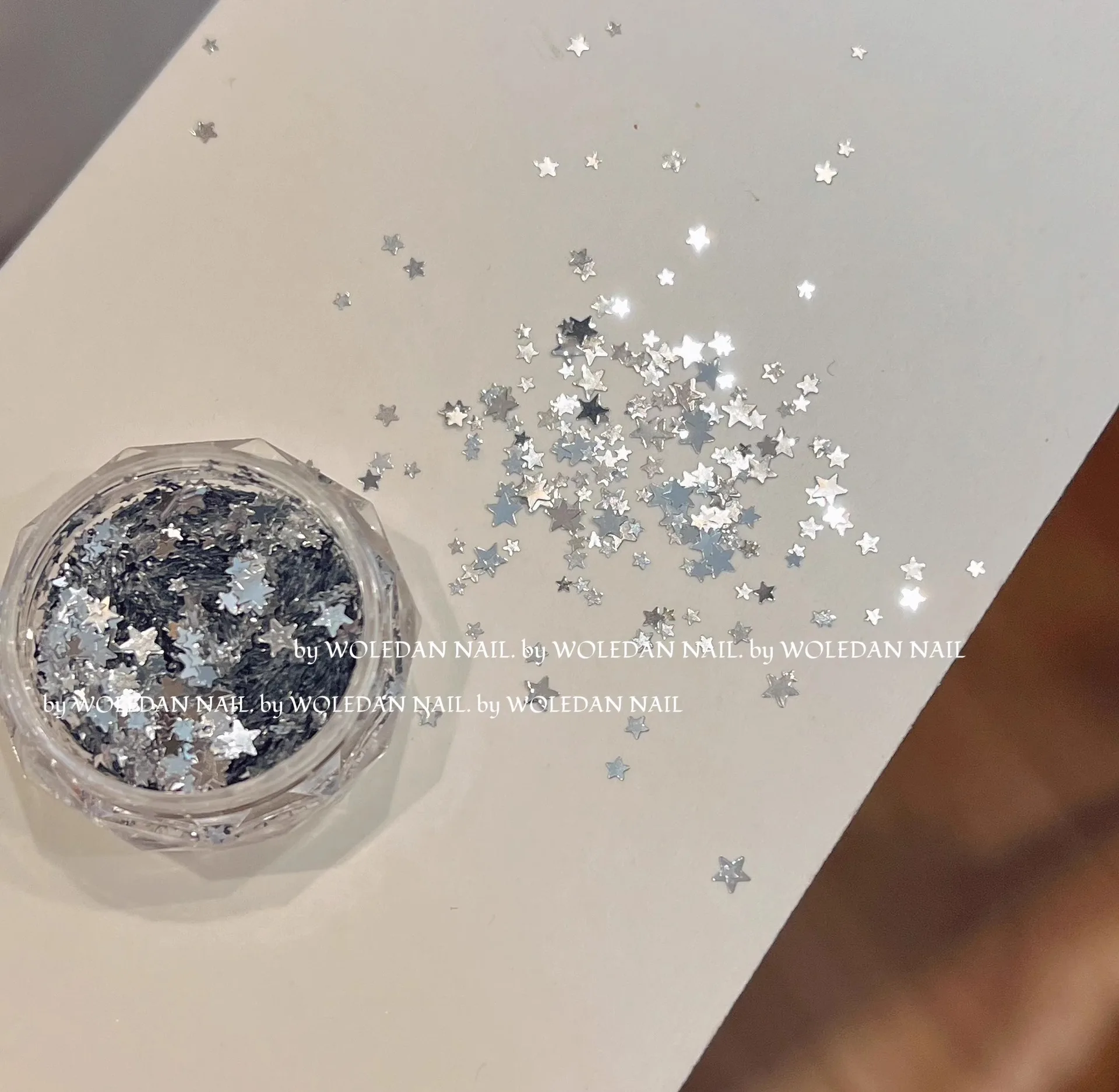 Mixed Star Nagelglitzer-Zubehör, Größe gemischtes silbernes Pentagramm, Mini-Farbe, ultradünne Nagelflicken-Dekoration – Detail 7