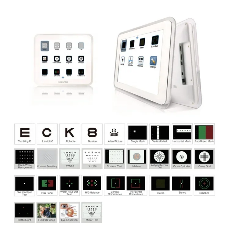 The Most Advanced LED Vision Tester ML-VC901 with 17inch Backlit Screen More Icons and Low Vision Chart