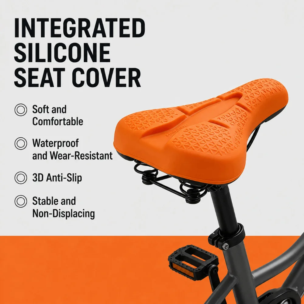 High‑Elasticity Deformation‑Resistant Bicycle Silicone Seat Cover Breathable Shock‑Absorbing Mountain Bike Saddle Cushion