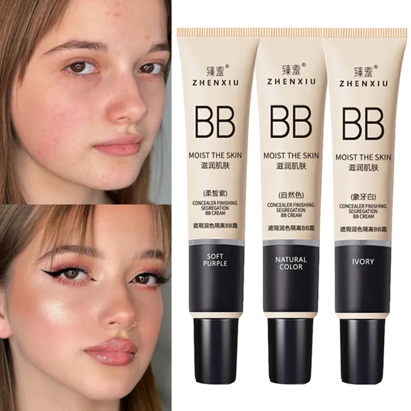 Smooth Moisturizing BB Cream Waterproof Long Lasting Full Cover Scar Acne Liquid Foundation Concealer Face Whitening Cosmetic