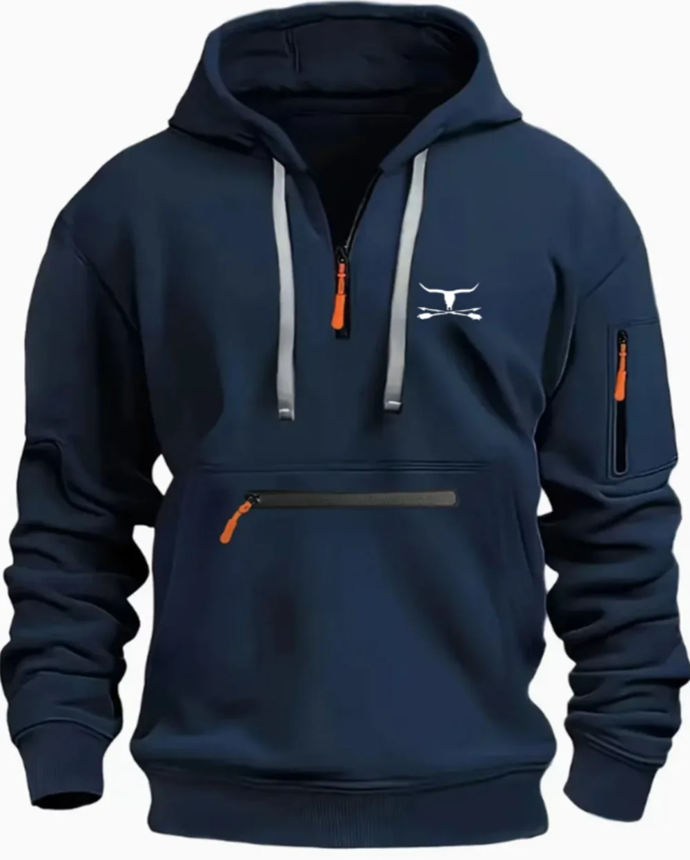 2025 Herbst Winter Herren Jugend Vitalität Wind Mode Kleidung Langarm Hoodie Hoodie einfarbig Top kreative Kuhkopf Muster