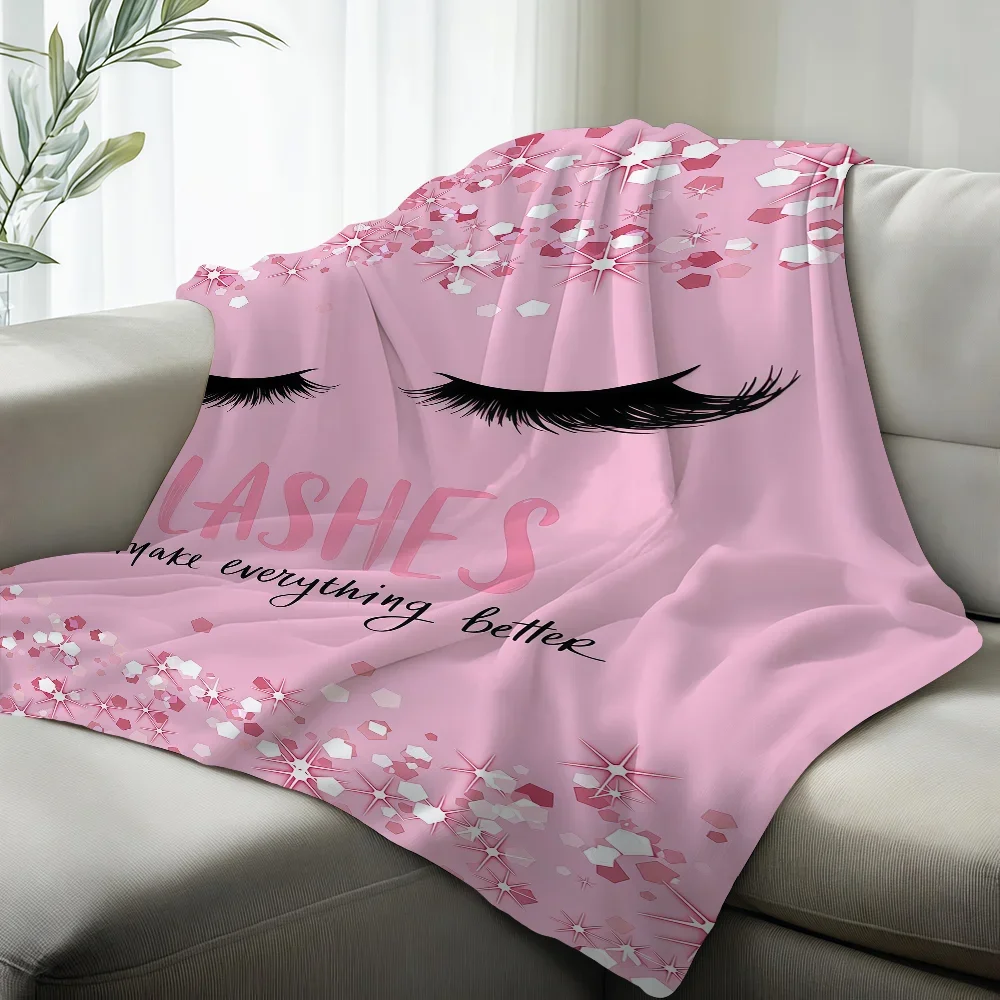 Modern Beauty Salon Style Eyelash Throw Blanket Suitable For Sofas Beds Office Cars Outdoor Travel Ideal Gift For Friends Family