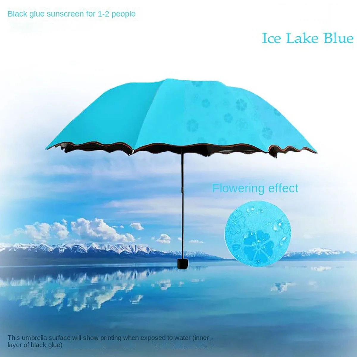 

Ice Lake Blue UV Umbrella Women Rain Protections UV-resistant Mini Umbrella Household Merchandise