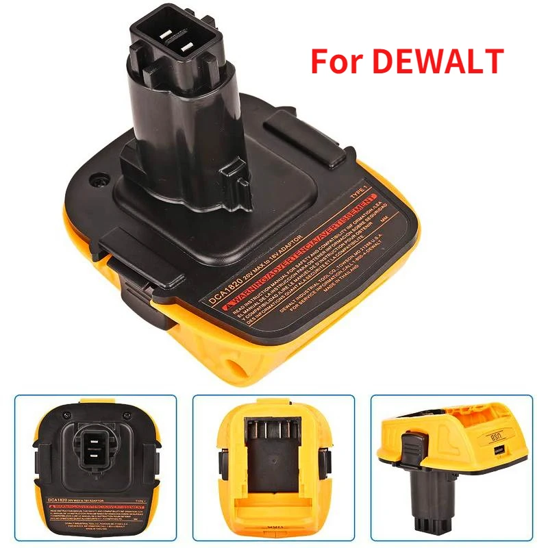 Adaptador de batería DCA1820 de 20V para Dewalt, herramientas de conversión para Dewalt, batería de litio de 20V, DC9096, DE9098, DE9096