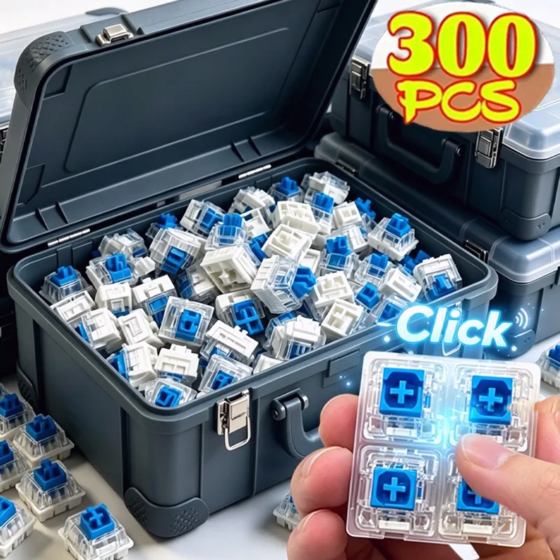 Blue Switch Mechanical Keyboard Switch Upgrade Loud Sound Clicky Tactile Fidget Toy Stress Relief DIY 3D Print Supplies Keychain