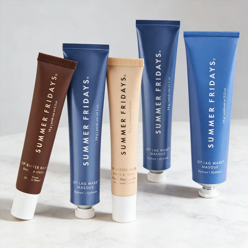 Summer Fridays Mild Repair Skin Care Jet Lag Mask The Holiday Trio Set Lip Balm Suit Hot Cocoa Toasted Marshmallow Lip Gloss view 2