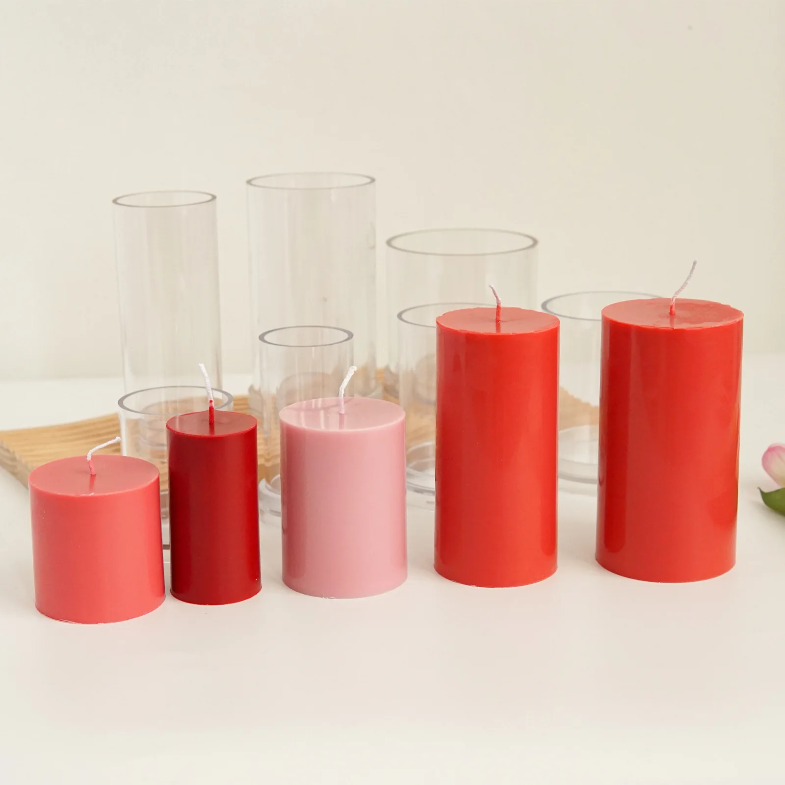 Various 3D Cylindrical Candle Mould Plastics Diy Candle Making Supplies Molds Pc Acrylic Plastic Mold Candle Making Kit Mold