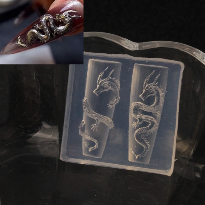 แม่พิมพ์ซิลิโคนลายงูการ์ตูนขนาดเล็ก สำหรับประดับตกแต่งเล็บแบบนูน  สำหรับทำเล็บ DIY อุปกรณ์ทำเล็บ