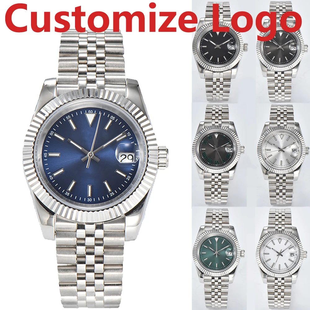 Customize Logo 39mm/36mm Automatic Mechanical Watch NH35 Automatic Movement Stainless Steel Waterproof 10 ATM Sapphire Glass