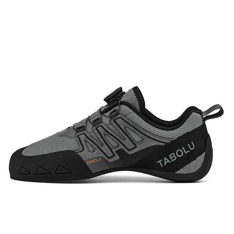 Zapatos de escalada en roca para hombre, zapatillas de escalada para interiores y exteriores, zapatillas de deporte para principiantes con cordones rápidos de malla de punto para escalada en roca