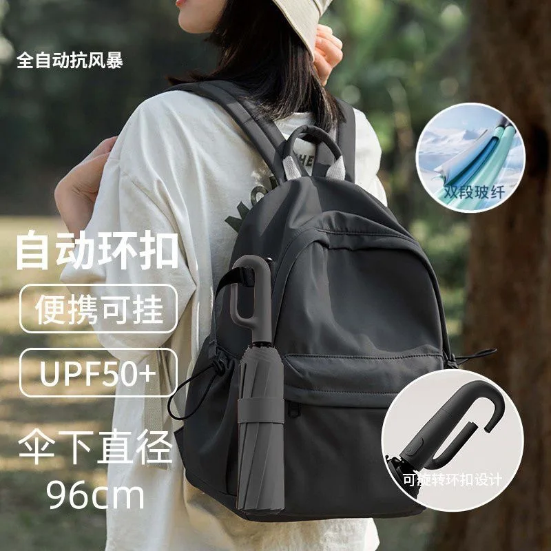 Automatic 60-bone ring buckle umbrella, weather and rain parasol, sun protection folding umbrella, sun umbrella - view 3