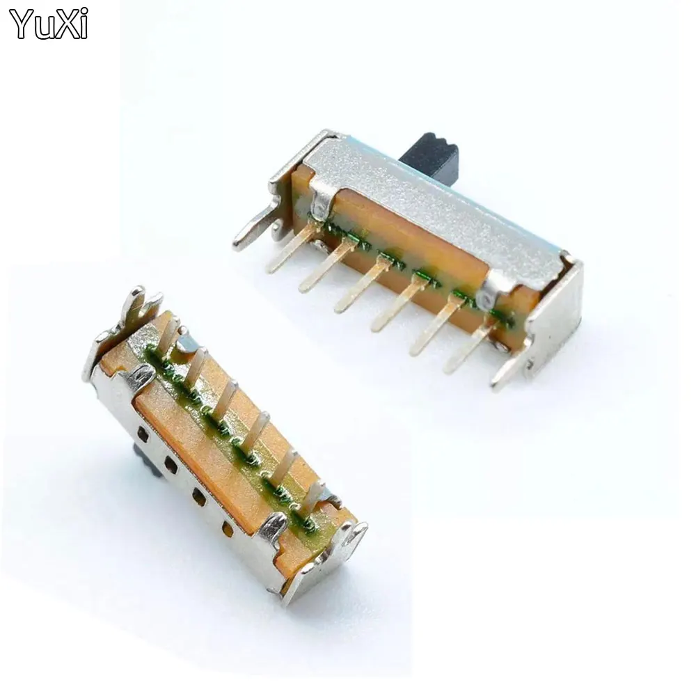 YUXI 100PCS SS14D01 Vertical Slide Switch 6Pins Straight Feet 4 Position 1P4T Toy Machine Toggle Switch