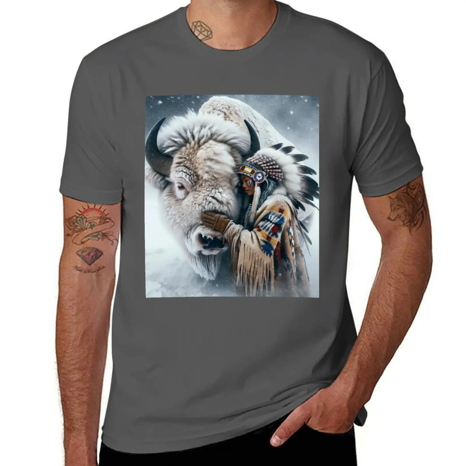 

Snow bison T-Shirt t shirts for man slim fit man tshirt T-Shirt