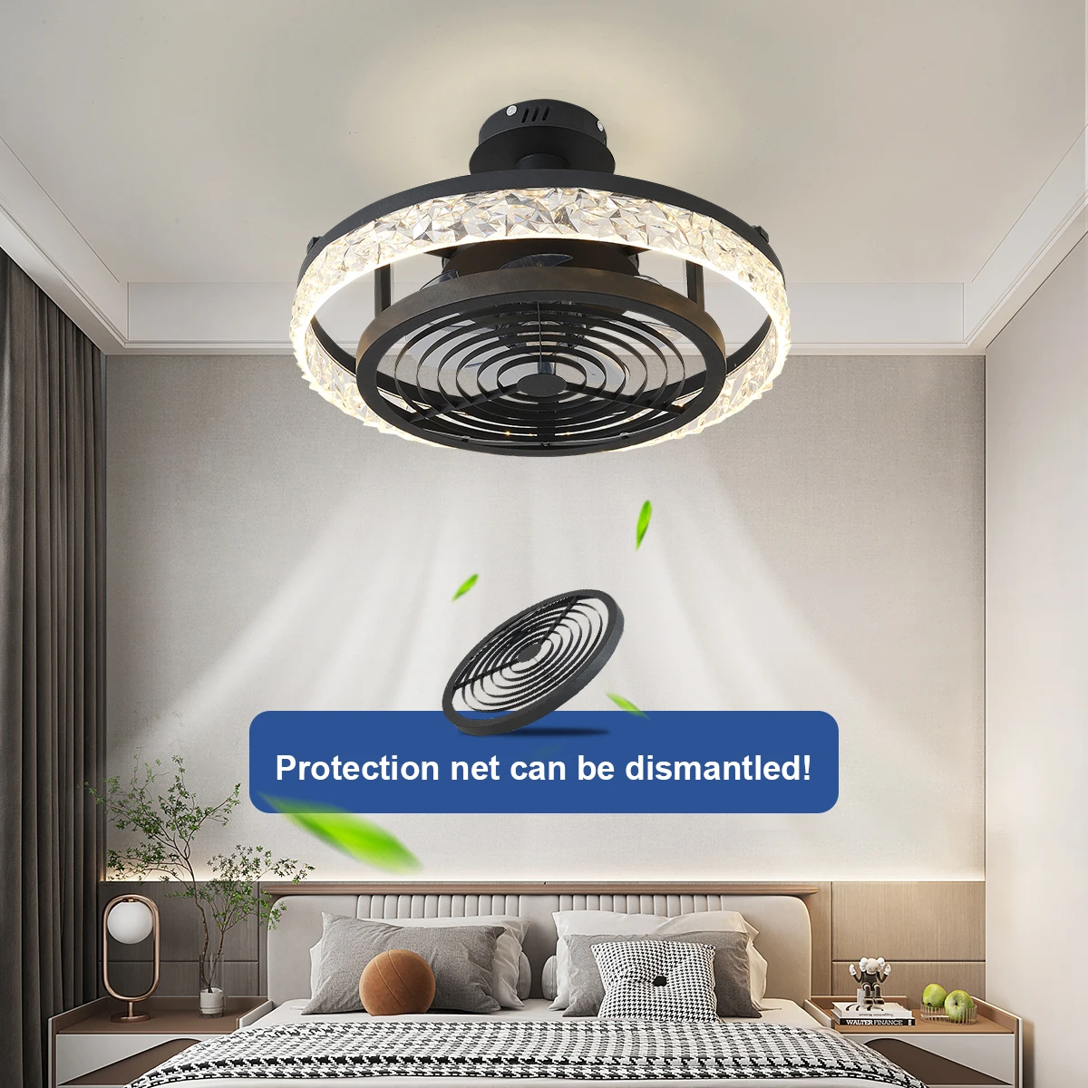 2025 جديد مصمم مروحة الثريا APP التحكم 3 اللون عكس الضوء ضوء السقف لغرفة المعيشة غرفة الطعام غرفة نوم بريق