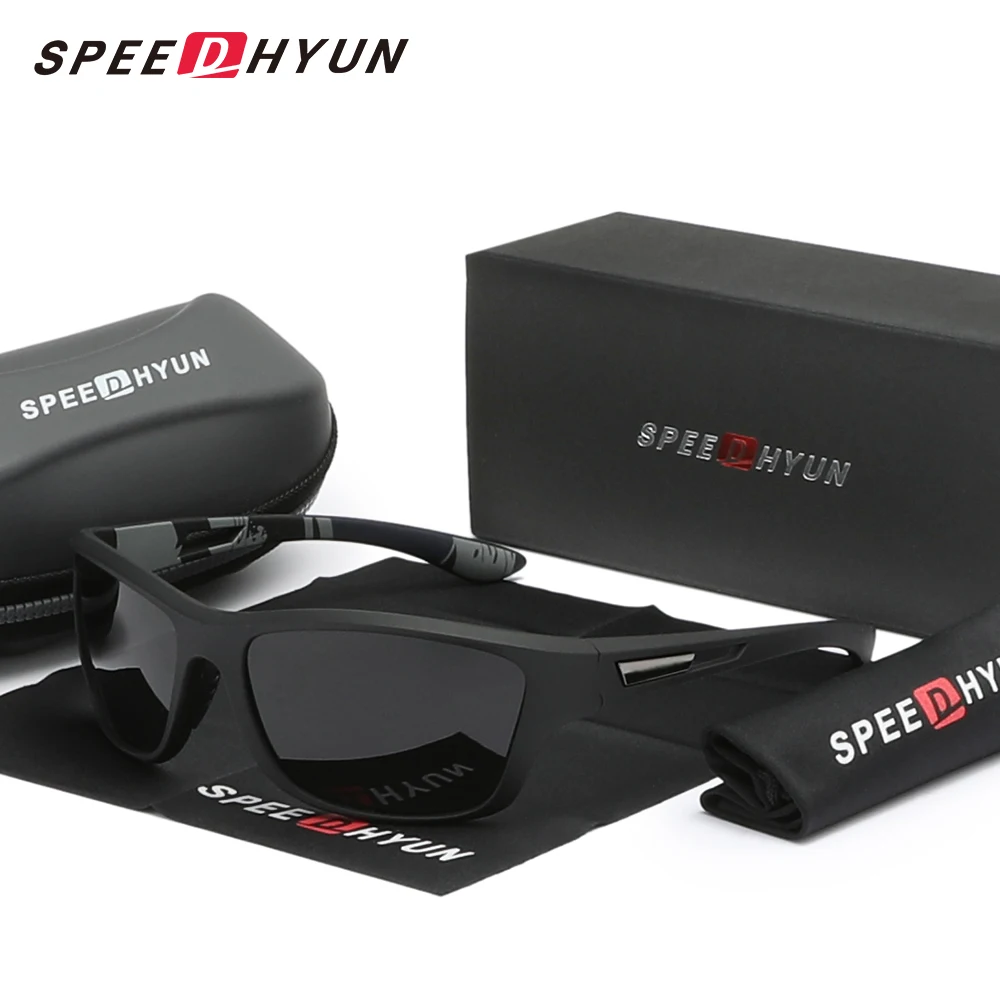 SPEEDHYUN Polarized Sunglasses Men Sun Glasses Male UV400 Goggles Outdoor Sports Eyewear