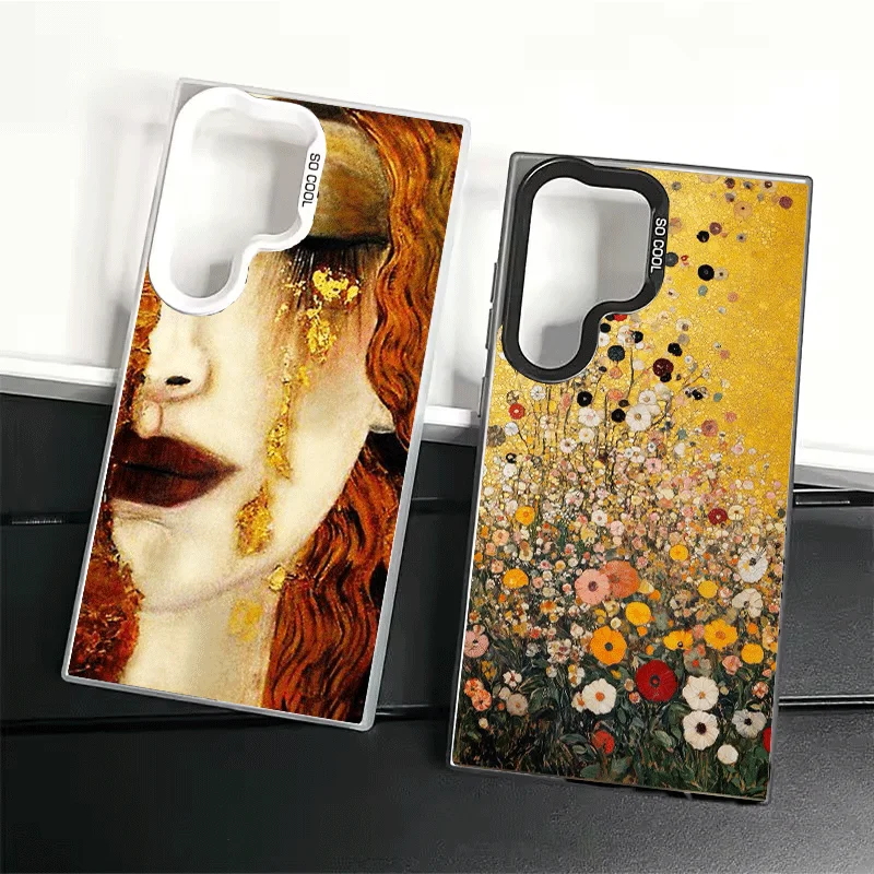 Kiss By Gustav Klimt Art Soft Phone Case for Samsung Galaxy S24 S25 FE S26 Edge S23 Ultra S22 Plus S21 + Shockproof Cover Back S