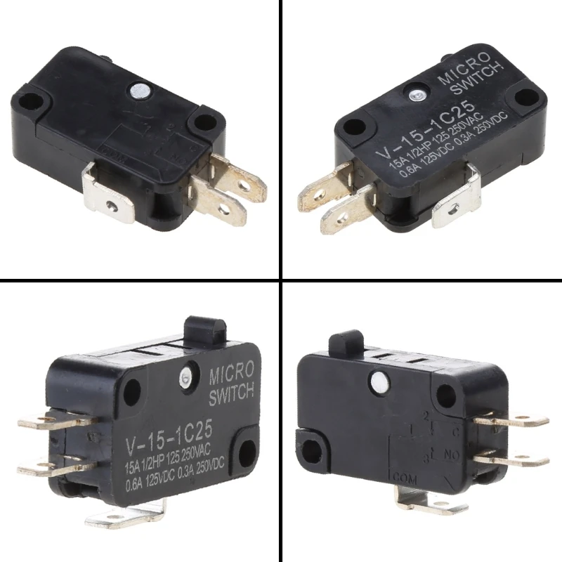 KW7-0C AC125V/250V 15A NO/NC SPDT Push Button Micro Limit Switch Foot Switches for Microwave Oven Electric Cookers