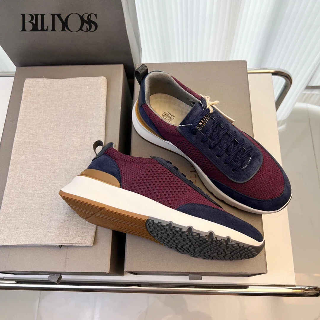 BLLIYOSS Knitted sports shoes 2024 New Inner Exclusive Calf Leather Comfort high Quality Outdoors Men‘s European big size 39-46