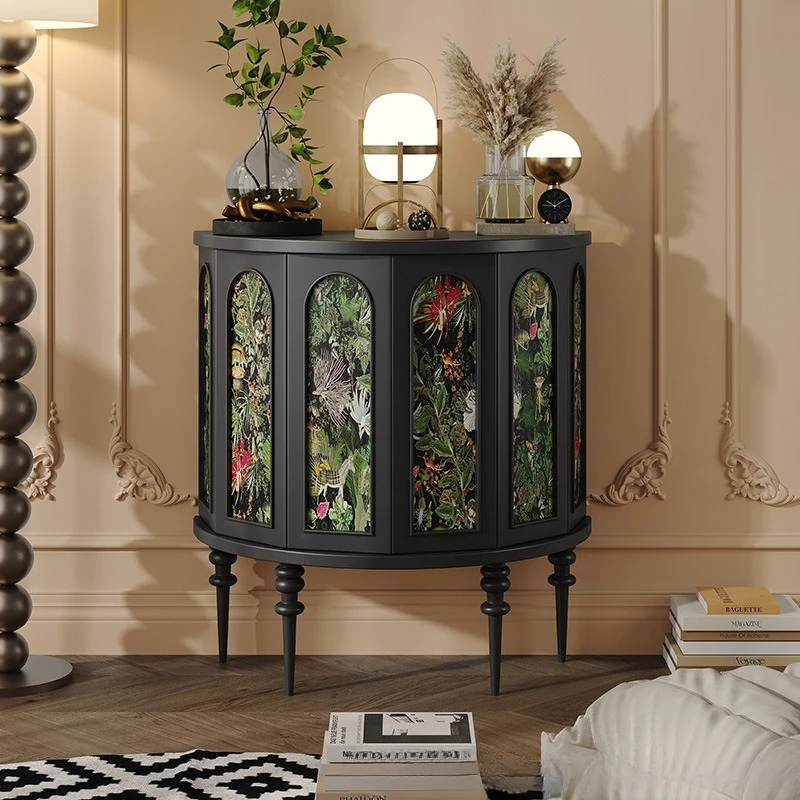 French entrance table modern simple ultra-narrow entrance corridor cabinet living room wall solid wood decorative cabinet