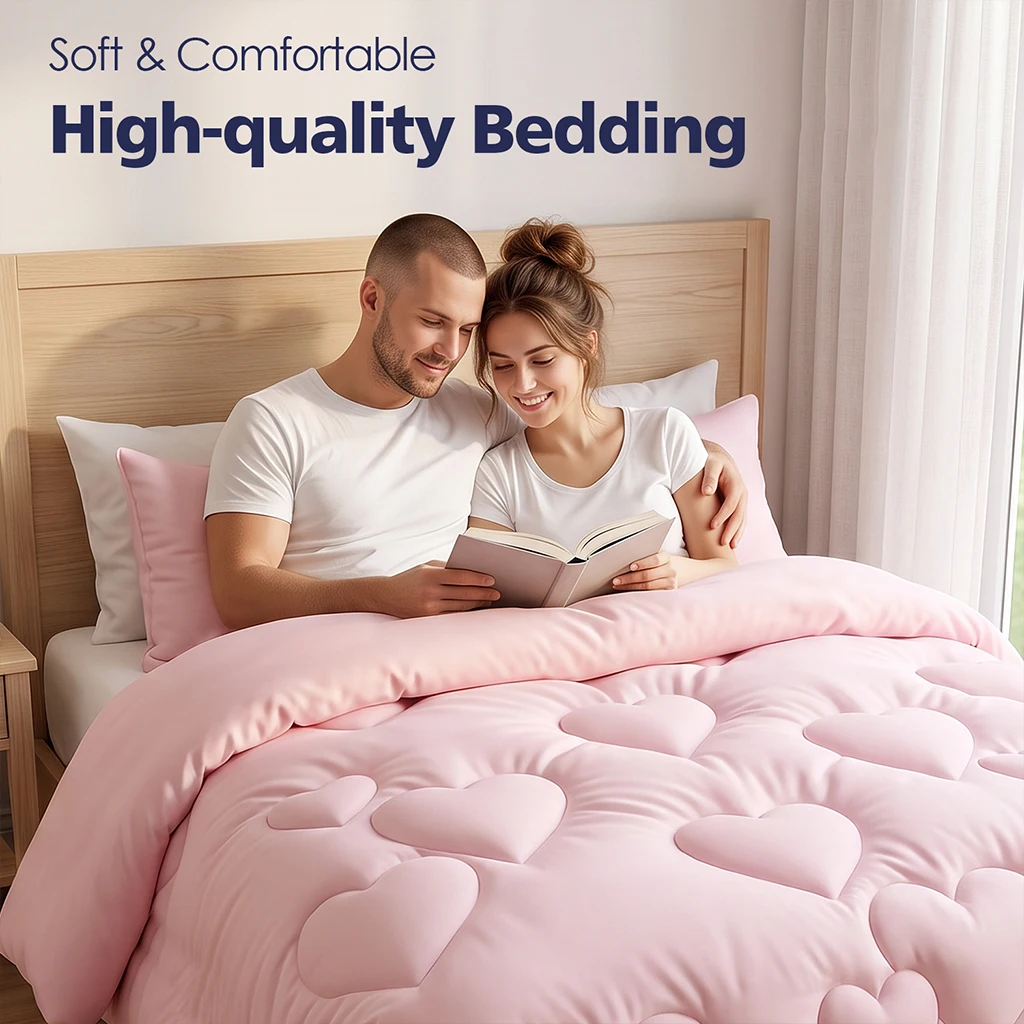 Comforter Duvet Insert、Quilted All-Season、Twin/Full/Queen/King、Down Alternative、8 Tabs、Soft Cozy Warm、Machine Washable、Christmas & Halloween decor、Bedroom Guest Room、Gift for Women & Men