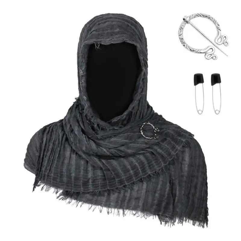 

39BD Cowl Scarf Medieval Cloak Cape Halloween Renaissances Costume Accessories