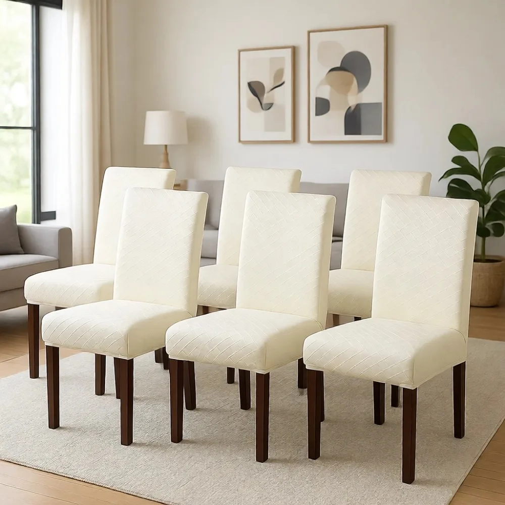 

Водонепроницаемые чехлы для обеденных стульев, набор из шести штук, бежевого цвета