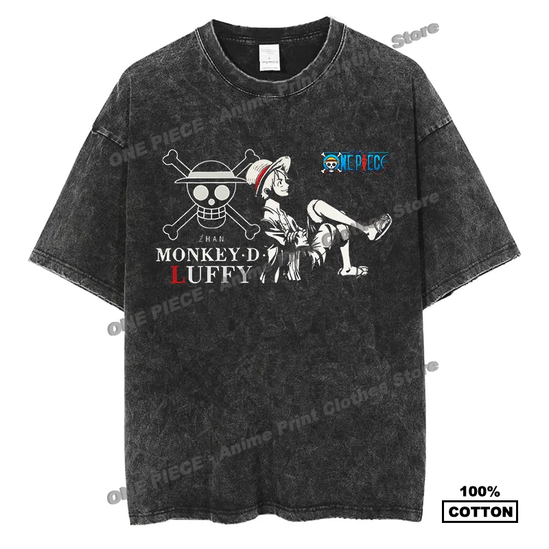 

Japanese Anime ONE PIECE Luffy Print T Shirt y2k Harajuku Fashion Men Women Casual Short Sleeve Cotton Vintage Oversized Tees
