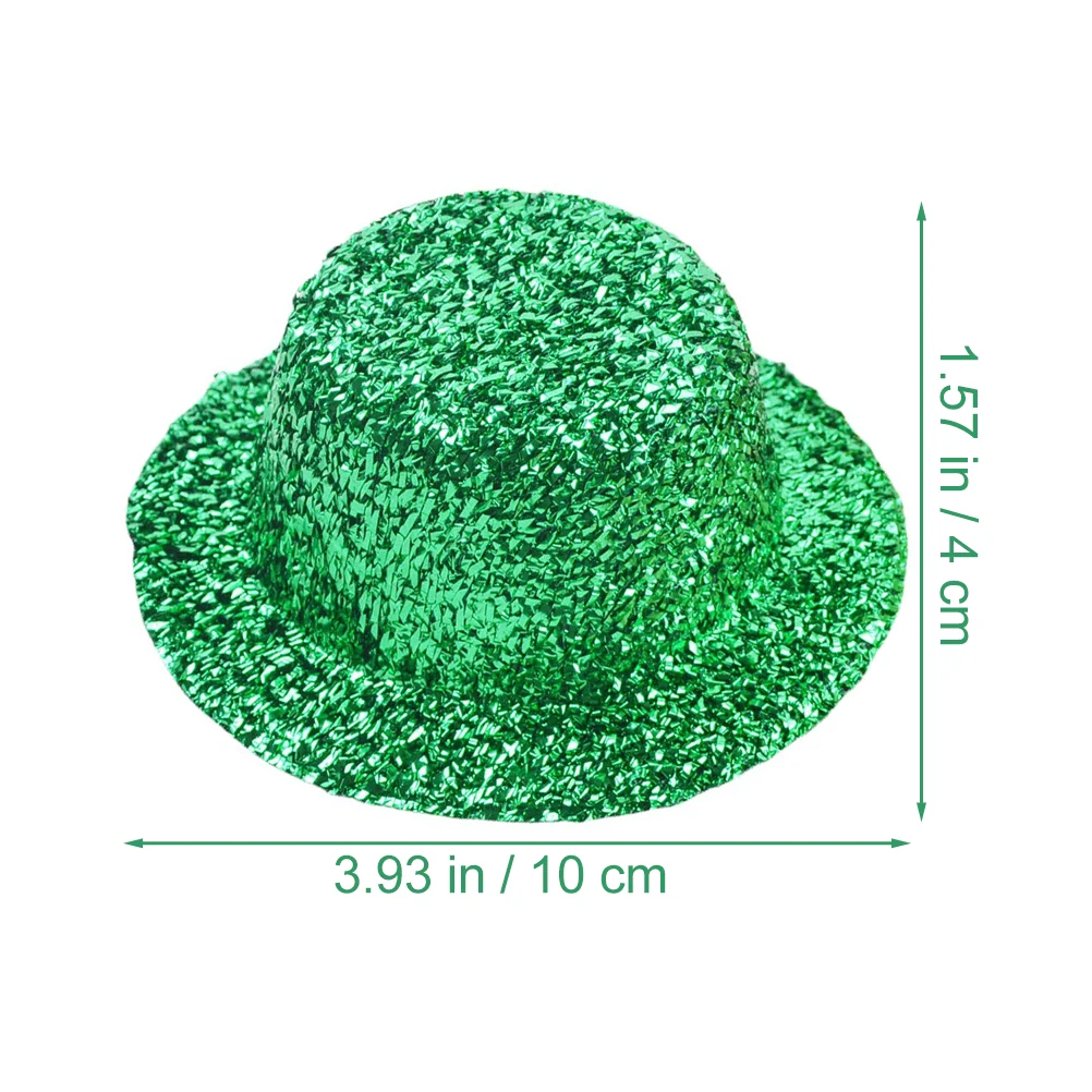 6 Pcs Irish Cuckold Mini Tops Hat Craft Ireland Leprechaun DIY Hats Colored Silk Wool St Paddy's Day Dolls Party Green